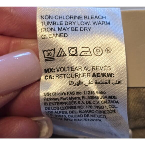 Chicos So Slimming Girlfriend Slim Leg Ankle Jeans Size 4R Light Brown Causal - Picture 6 of 14